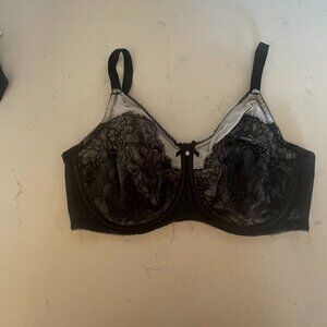 Wacoal Retro Chic Full Figure‎ Underwire Bra in Black, Size 38DD / 38E, 855186